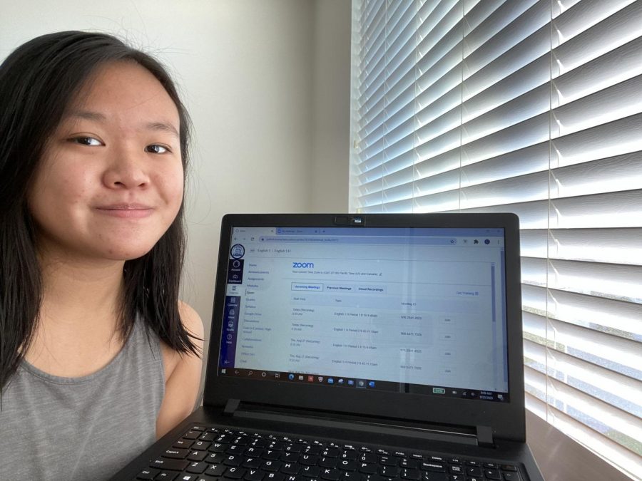 Freshman Lana Wong begins her first year at Rancho Cucamonga High School online.