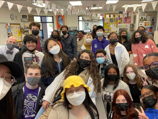 Taking a break from one of the many practice sessions they had, the RCHS Mock Trial team for the 2021-2022 school year poses for a picture. 