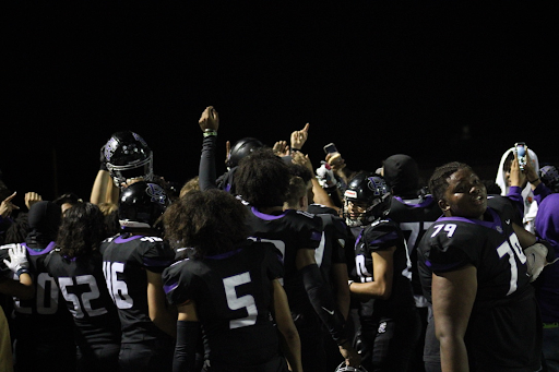  Rancho Cougars celebrate a 39-21 victory over the Vista Murrieta Broncos.
