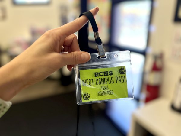 Each teacher at RCHS has two lanyard passes to use as restroom passes. 