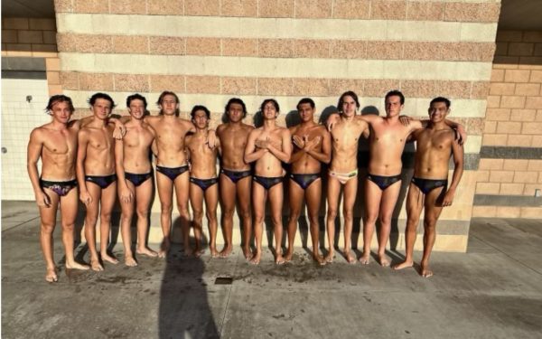 The RCHS boy waterpolo’s team all side by side.