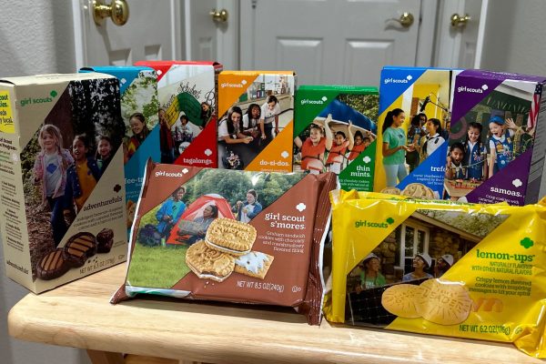 The featured Girl Scout Cookies that are currently on sale this season.