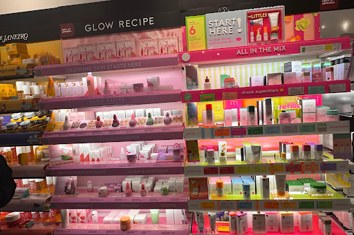 Glow Recipe and Drunk Elephant stands in Sephora at Victoria Gardens