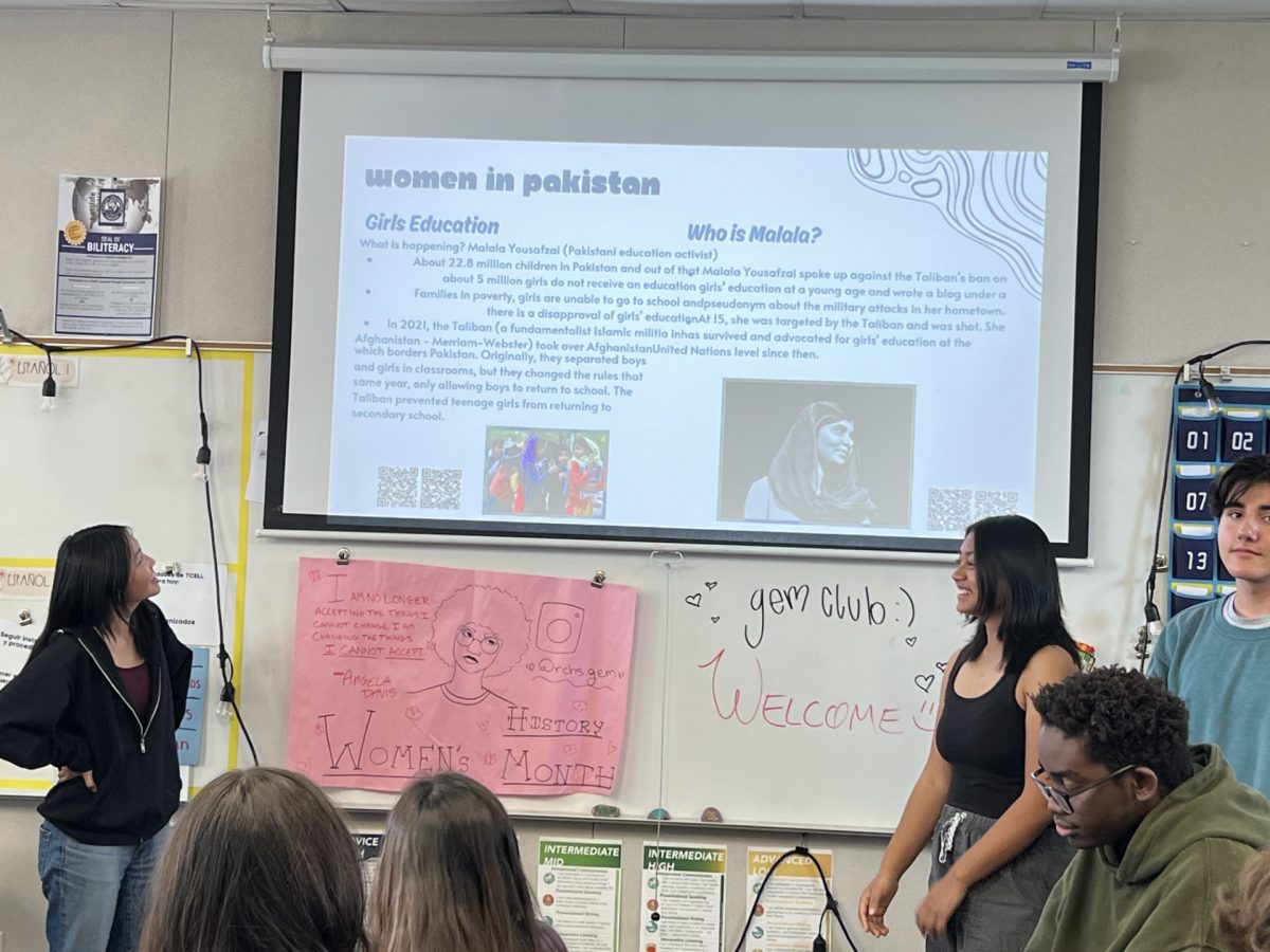 RCHS Youth Global Awareness Clubs PowerPoint presentation on women in Pakistan.