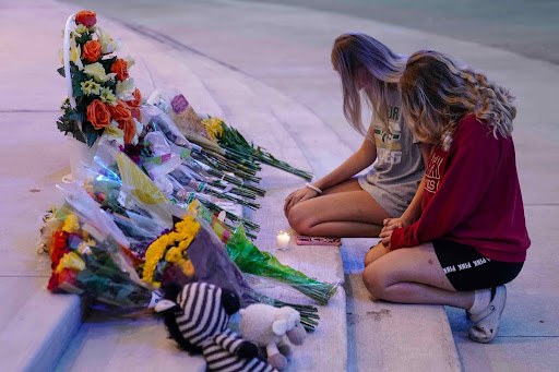  Students mourn the loss of the Apalachee shooting victims. Photo courtesy: Elijah Nouvelage, CNN
