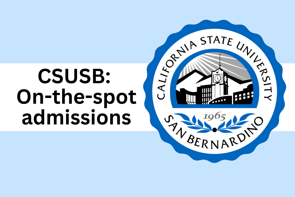 CSUSB will be on campus on Thursday, Nov. 7 for on-the-spot admissions. 