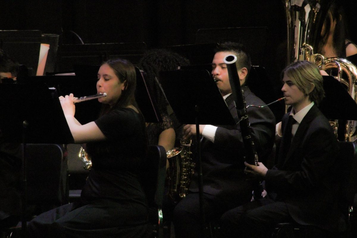 Sophomores Mackenzie Kinsella and Quinn Dorgan play the flute and bassoon for the concert band.