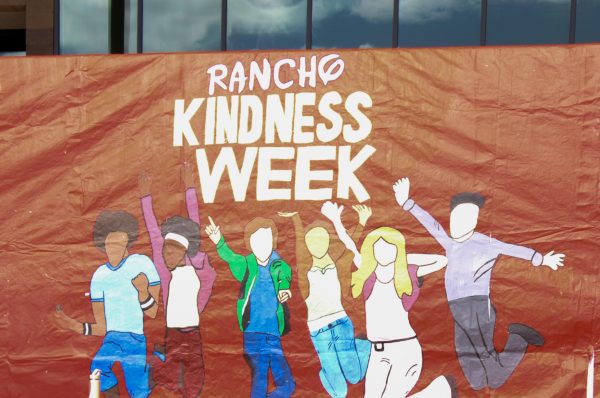 The High School Musical themed Rancho Kindness Week banner on Holton hill.