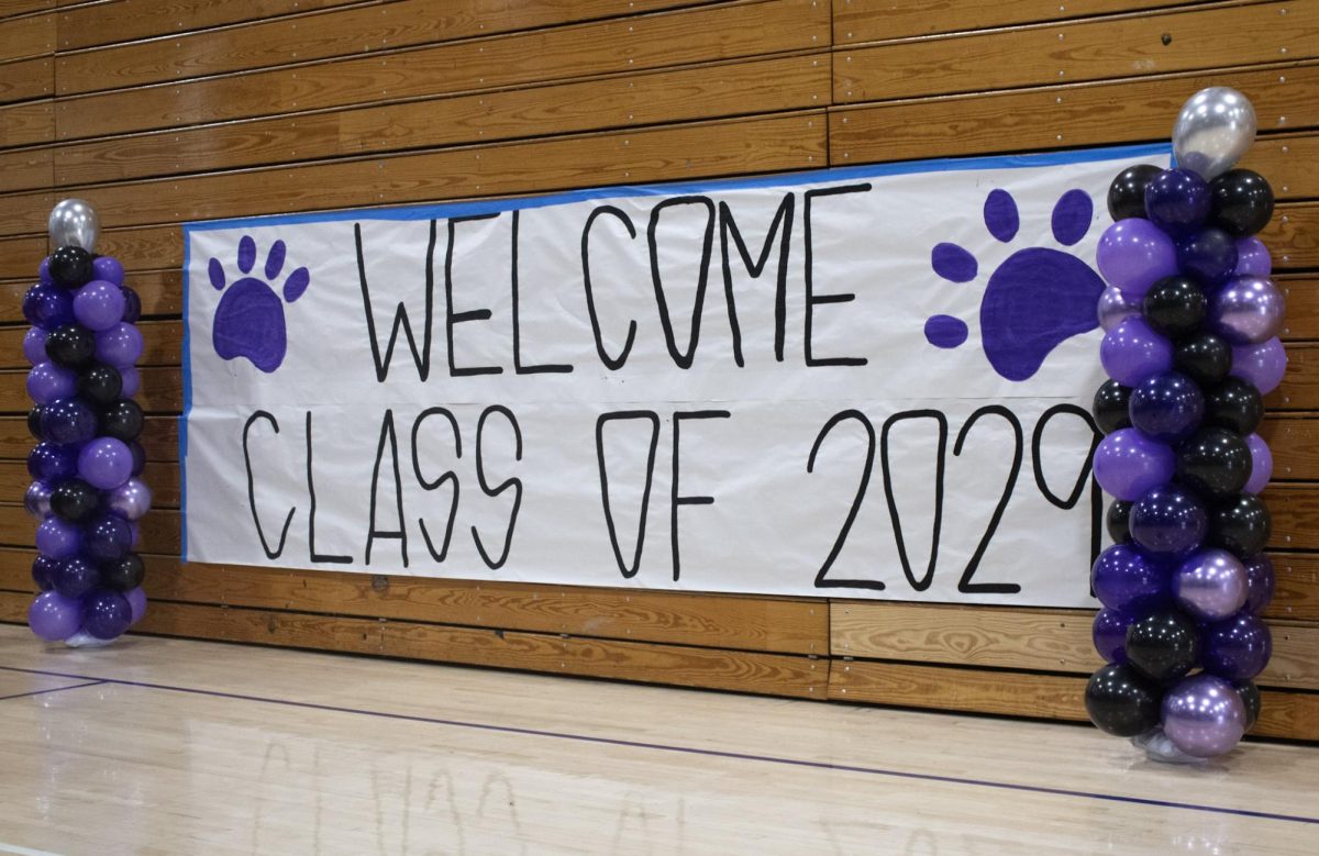 Welcoming banner for the upcoming freshmen made by ASB.