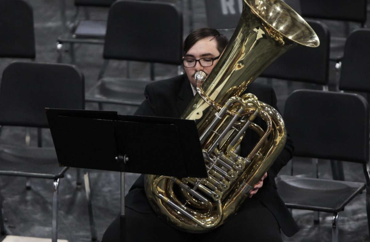 Senior Conner Donohue plays tuba.