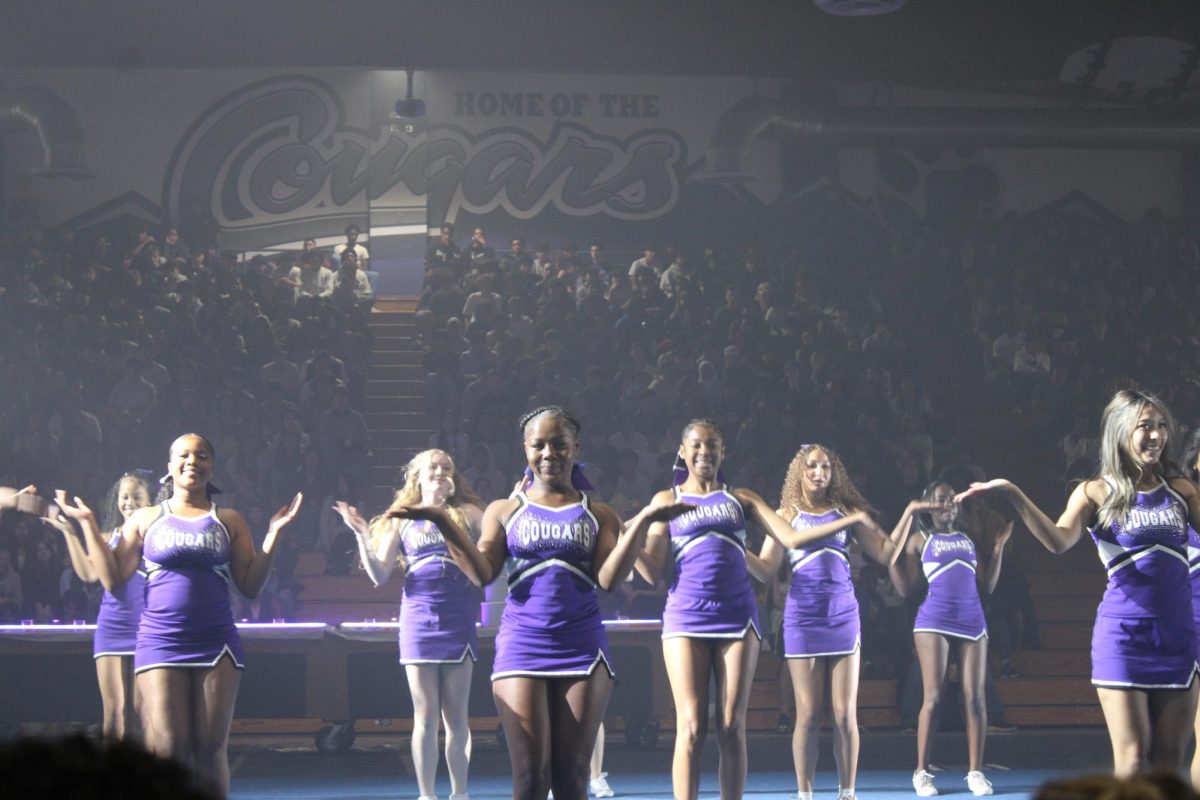 Cheer performs at Prom rally 2025.