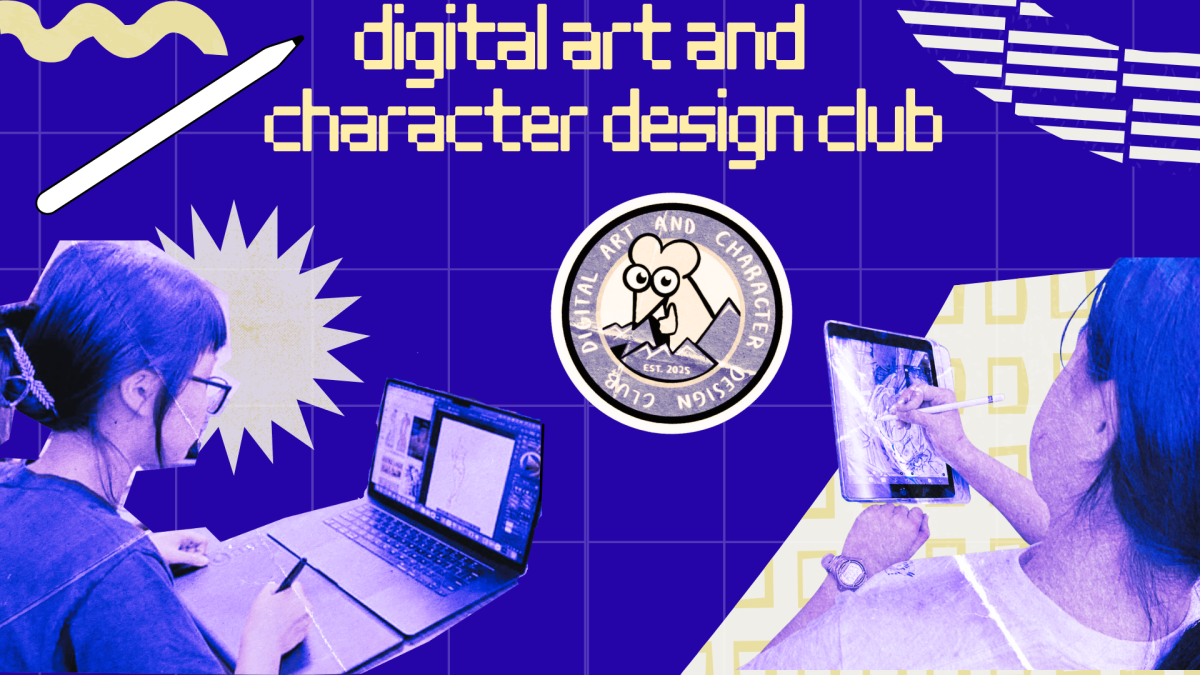 Students in the Digital Art and Character Design Club use different devices to practice drawing