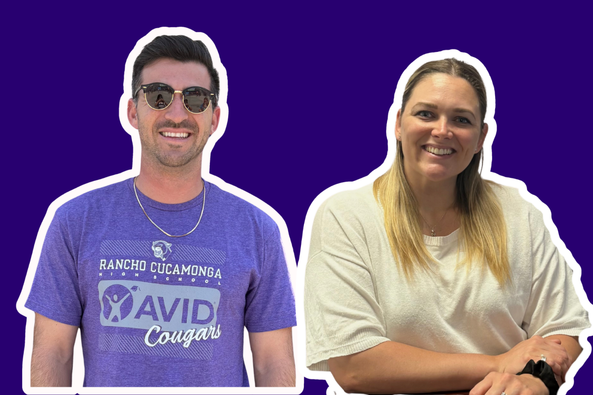 Assistant principals, Mr. Solo, and Mrs. Johanson pose to take a photo during second lunch on August 26, 2025.