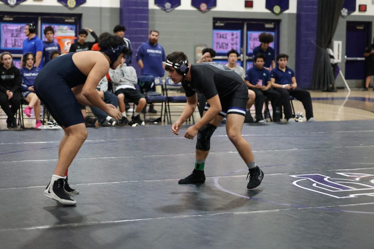 Senior Nathan Aguirre faces off against Chino Hills.