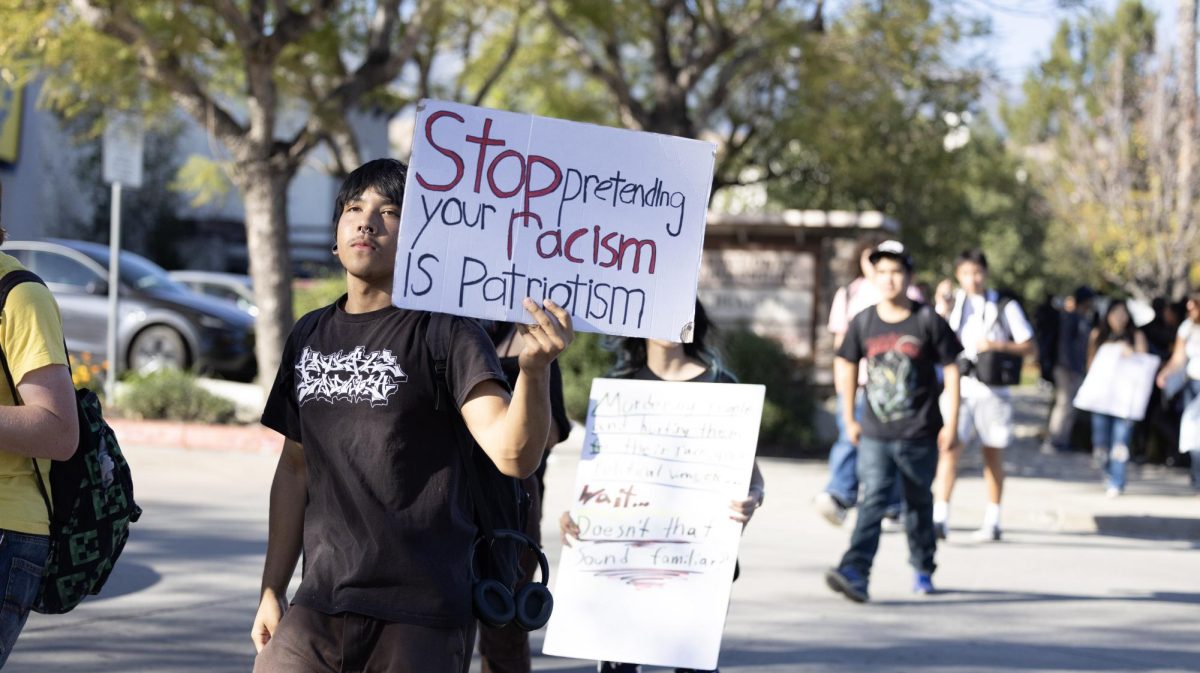 Etiwanda students were prepared to protest, carrying handmade signs.