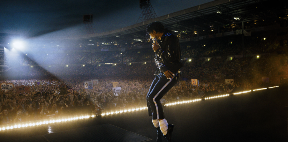 Jafar Jackson portrays Michael Jackson in a scene from the upcoming biopic “Michael,” set to release in theaters April 24. (Photo courtesy of Lionsgate)
