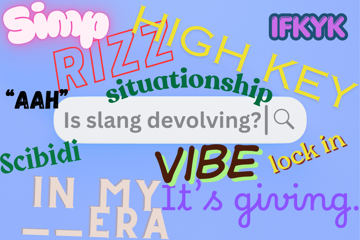 Graphic of slang words and phrases that might be used in casual conversation.
