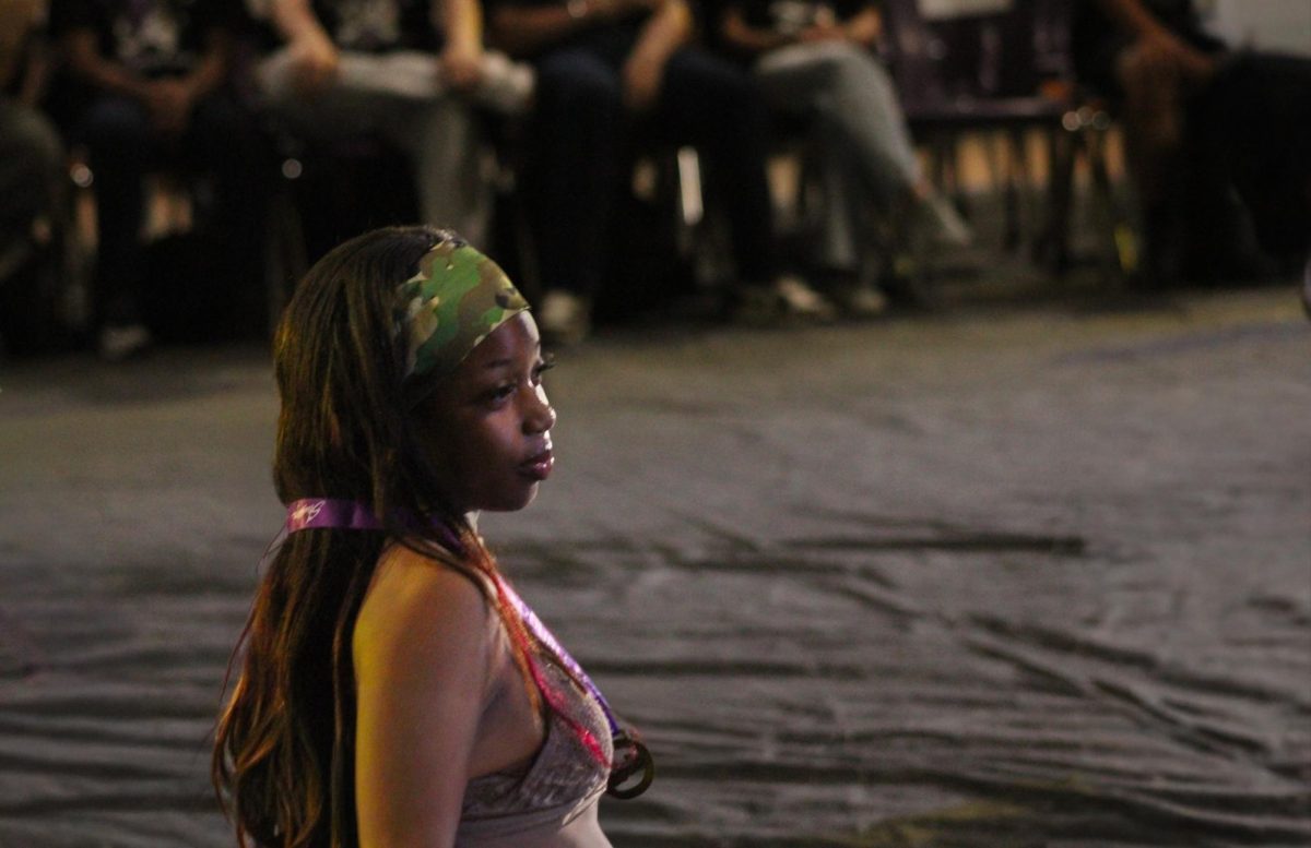JV dancer Lauren Dowdy poses during her Ren-Rally performance.